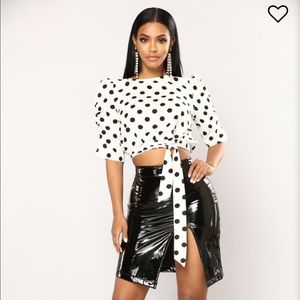 ❌SOLD❌Fashion Nova Polka Dot Blouse